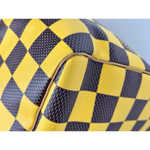 Louis Vuitton Speedy 55 Bandouliere Damier Pop Yellow and Brown Canvas - Picture 11 of 16